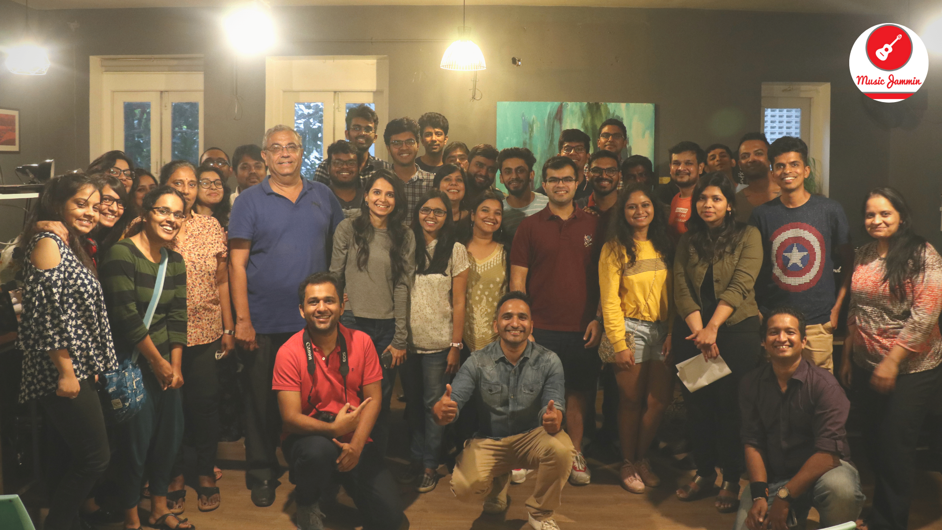 Participants after an evening Music Therapy session